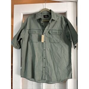 NWT Red Head Brand Co Khaki Short Sleeve Button Up Shirt Men's L Cotton Outdoor